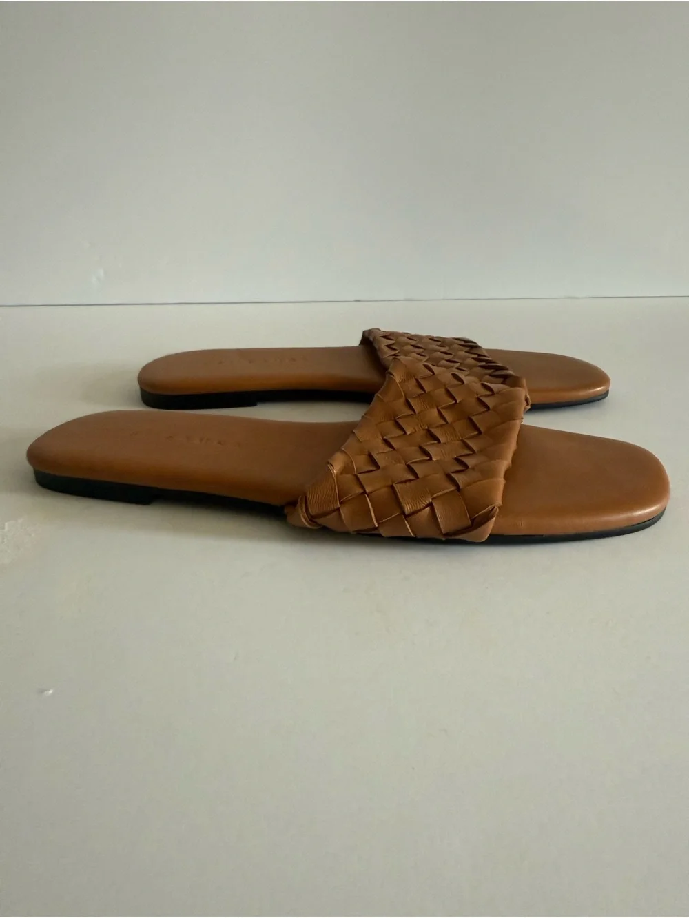 Yosi Samra Braided Slide Sandals in Tan Brown size 7